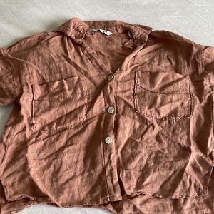 Zara dusty rose button up